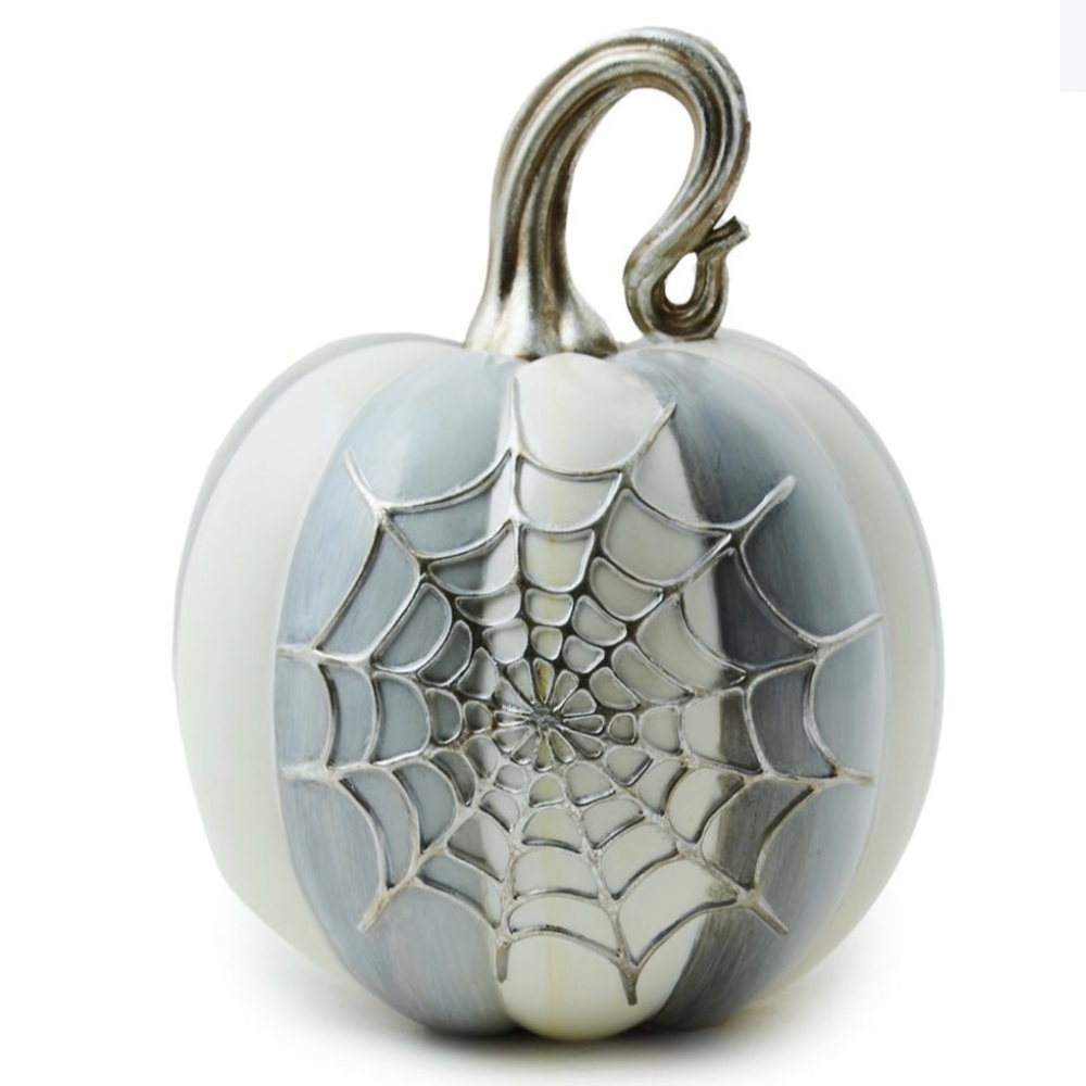 Mackenzie-Childs Sterling Stripe Spider
Web Pumpkin. New in Box!  Last one!